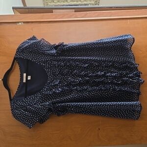 C3 - Loft Navy/White Polka Dot Top